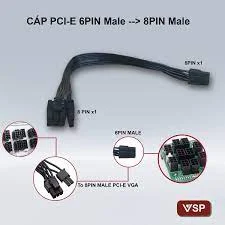 Cáp Nguồn 6PIN Male - 8PIN(6+2) Male