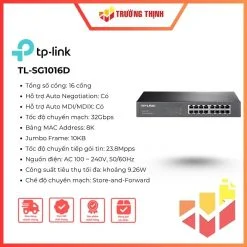 Switch 16 cổng Gigabit Desktop/Rackmount TP-LINK TL-SG1016D