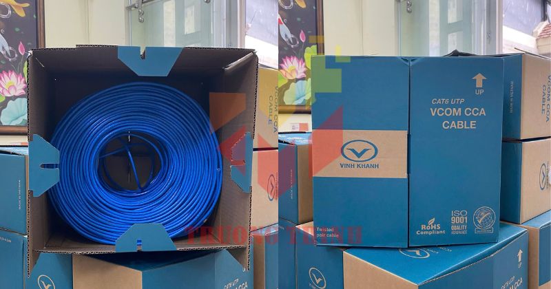 Cáp LAN CAT6E CCA UTP 23AWG 4PRS Solid – PVC