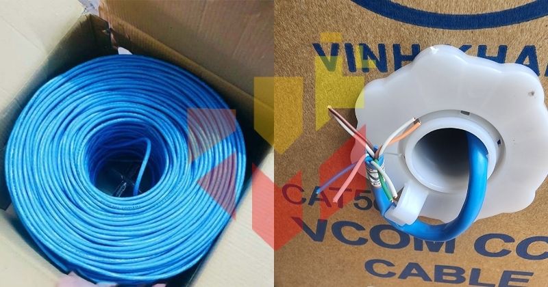 Cáp LAN CAT5E CCA UTP 24AWG 4PRS Solid – PVC