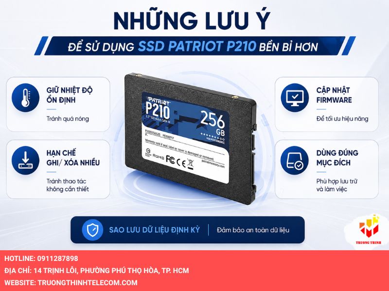 Những lưu ý để sử dụng SSD Patriot P210 bền bỉ hơn