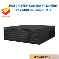 Đầu ghi NVR Hikvision DS-9632NI-M16 chính hãng, dùng cho hệ thống camera IP, hỗ trợ quản lý và lưu trữ hình ảnh giám sát.