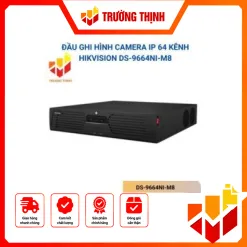 Đầu ghi NVR Hikvision DS-9664NI-M8 chính hãng, dùng cho hệ thống camera IP, hỗ trợ quản lý và lưu trữ hình ảnh giám sát.