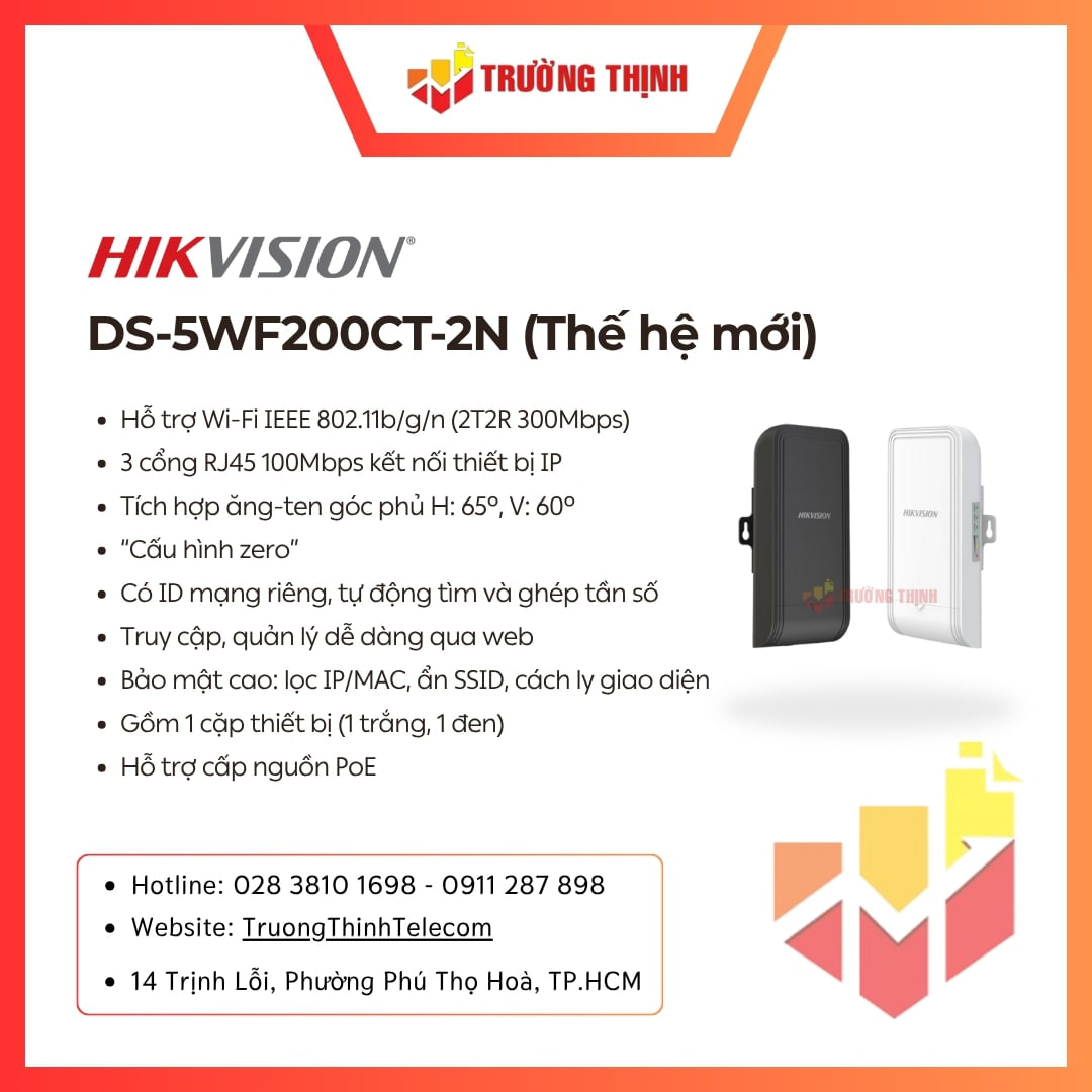 Bộ thu phat song HIKVISION DS-5WF200CT-2N không dây