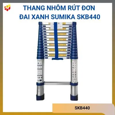 Thang nhôm rút đơn đai xanh Sumika SKB440