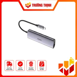 Bộ chuyển Ugreen 60718 Type C sang 4 cổng USB 3.0 + Lan RJ45 