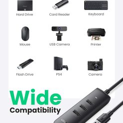 Bộ Chia 4 cổng USB 3.0 Ugreen 10915 dài 25cm