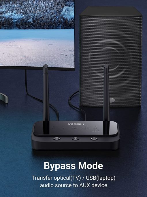Bộ nhận và phát Bluetooth 5.0 aptX 100M hỗ trợ cổng 3.5mm, Optical Ugreen 20140