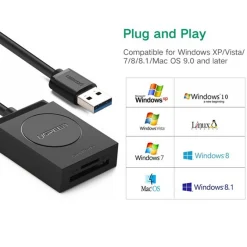 Đầu đọc thẻ nhớ Micro SD/SD chuẩn USB 3.0 Ugreen 20250