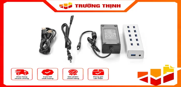 Bộ chia USB 3.0 10 cổng có nguồn 12V/5A Ugreen 20297
