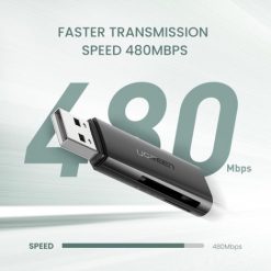 Đầu đọc thẻ nhớ SD/TF chuẩn USB 2.0 Ugreen 60721