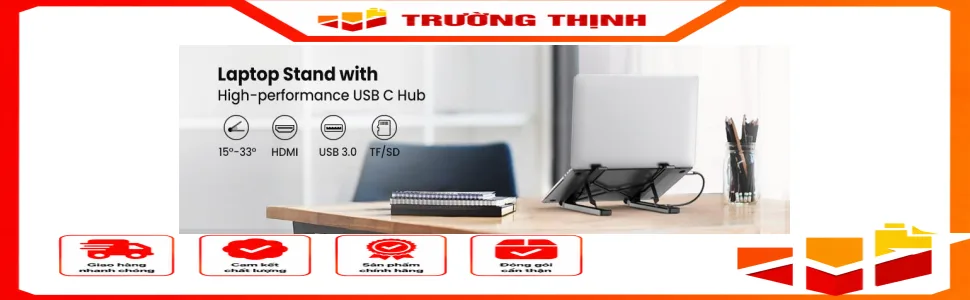 Giá đỡ laptop Ugreen 80551 tích hợp Hub 5 trong 1 CM359
