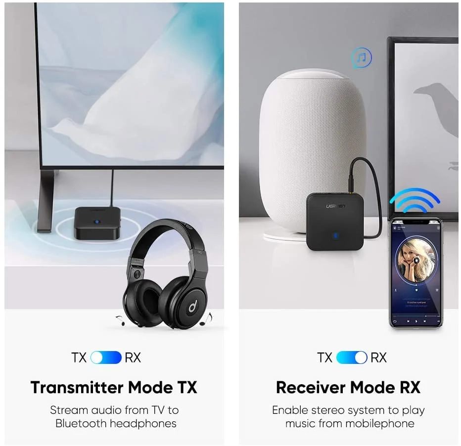 Bộ thu và phát Bluetooth 5.0 hỗ trợ APTX Ugreen 70158