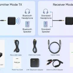 Bộ thu và phát Bluetooth 5.0 hỗ trợ APTX Ugreen 70158