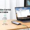 Dây mạng CAT6a siêu mỏng dài 0.5m Ugreen 70331