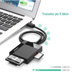 Đầu đọc thẻ Ugreen 30333 USB 3.0 dài 0.5 hỗ trợ SD/TF/MS/CF