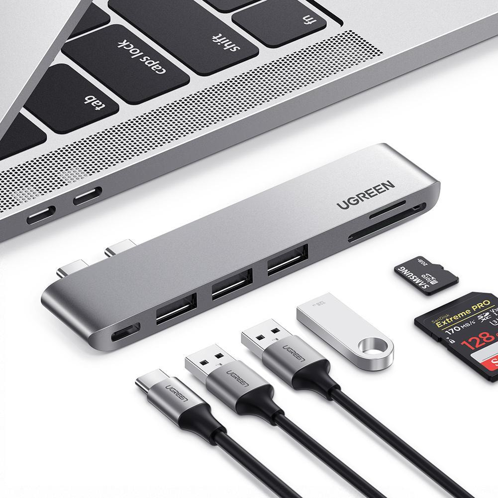 Bộ chuyển đổi Ugreen 60560 Type C Sang USB+SD/TF+PD