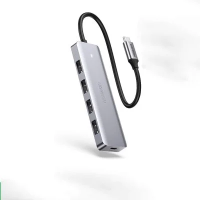 Bộ chia Ugreen 70336 USB Type-C ra 4 cổng USB 3.0 có hỗ trợ nguồn