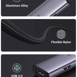 Bộ chia Ugreen 20841 USB Type-C ra 4 cổng USB 3.0