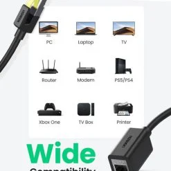 Cáp mạng Cat7 nối dài 0,5M âm dương Ugreen 80410