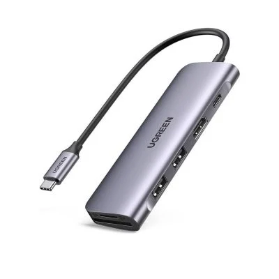 Thiết bị mở rộng Ugreen 20954 USB type-C to HDMI 4K60hz Hub USB 3.0 SDTFLan Gigabit