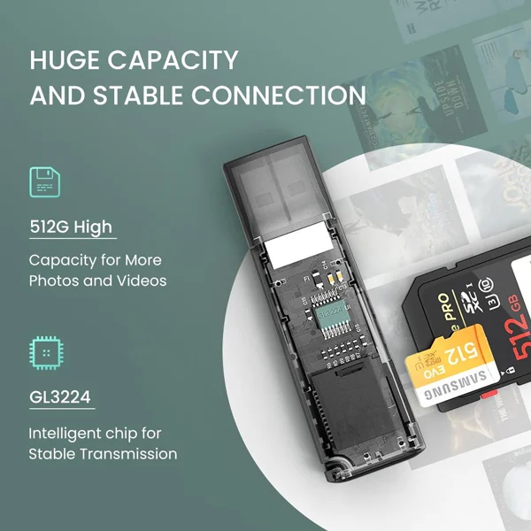Đầu đọc thẻ nhớ SD/TF chuẩn USB 2.0 Ugreen 60721