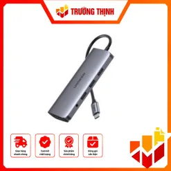 Bộ chuyển đổi Ugreen 80133 USB-C sang HDMI,VGA,LAN,3.5'