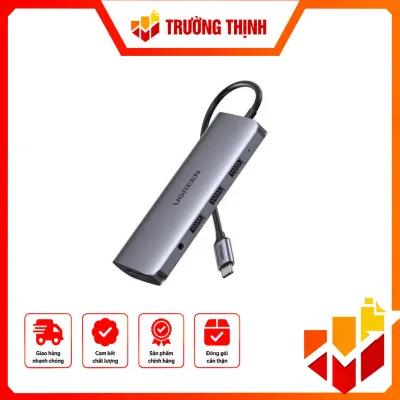 Bộ chuyển đổi Ugreen 80133 USB-C sang HDMI,VGA,LAN,3.5'