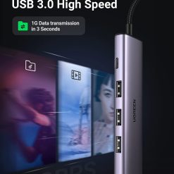 Bộ chia Ugreen 20805 USB 3.0 Type-A ra 4 cổng USB 3.0 (hỗ trợ nguồn Type-C)