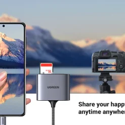 Đầu đọc thẻ SD/TF kèm OTG chuẩn USB 3.1 Type-C Ugreen 80798