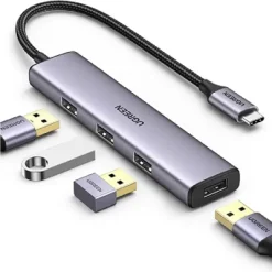 Bộ chia Ugreen 20841 USB Type-C ra 4 cổng USB 3.0