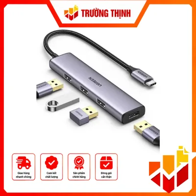 Bộ chia Ugreen 20841 USB Type-C ra 4 cổng USB 3.0