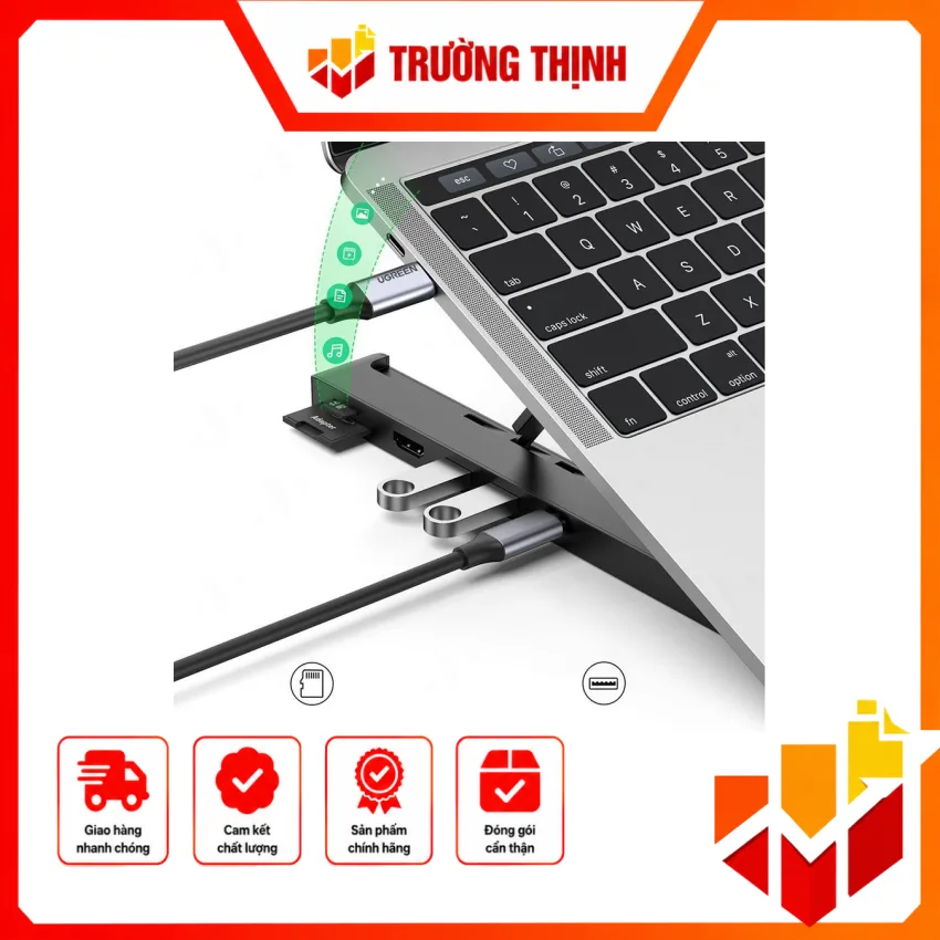 Giá đỡ laptop Ugreen 80551 tích hợp Hub 5 trong 1 CM359