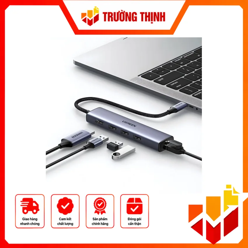 Bộ chuyển Ugreen 20934 Type C to HDMI + USB 3.0 + Lan Gigabit 