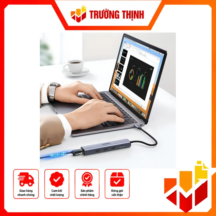 Bộ chuyển Ugreen 20934 Type C to HDMI + USB 3.0 + Lan Gigabit 
