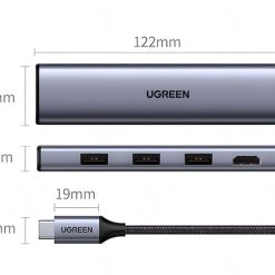 Bộ chuyển Ugreen 20934 Type C to HDMI + USB 3.0 + Lan Gigabit