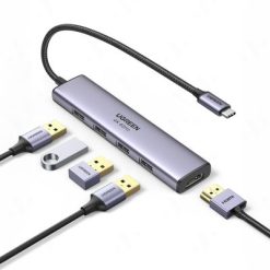 Bộ chuyển Ugreen 20955 Type C to HDMI + 4 cổng USB 3.0