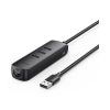 Ugreen 20984 4 in 1 (USB 2.0 ra 3 cổng USB 2.0 + Lan 100Mbps)