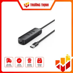 Ugreen 20984 4 in 1 (USB 2.0 ra 3 cổng USB 2.0 + Lan 100Mbps)