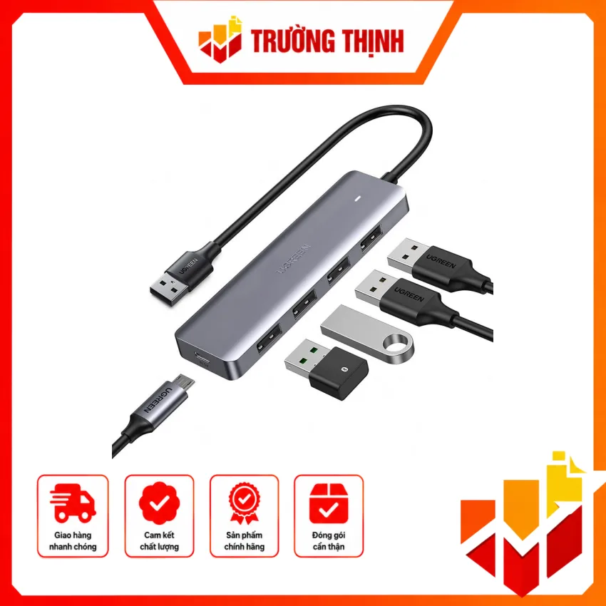 Bộ chia Ugreen 50985 USB-C ra 4 cổng USB 3.0