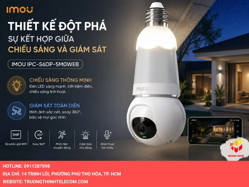 Thiết kế đột phá sự kết hợp giữa chiếu sáng và giám sát của camera Imou IPC-S6DP-5M0WEB