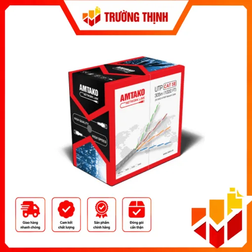 Cáp mạng Cat5e UTP AMTAKO 5888 dây trắng 305m