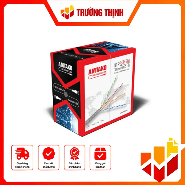 Cáp mạng Cat5e UTP AMTAKO 5888 dây trắng 305m