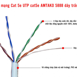 Cấu tạo phần lõi của Cáp mạng Cat 5e AMTAKO 5888