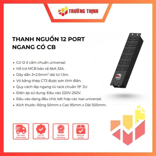 THANH NGUỒN 12 PORT NGANG CÓ CB