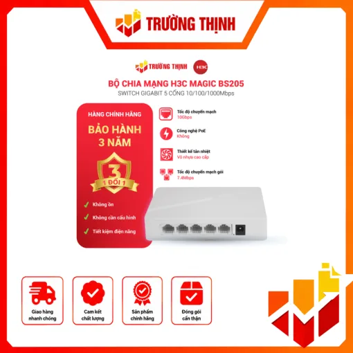 Switch để bàn không quản lý 5 cổng gigabit magic H3C BS205
