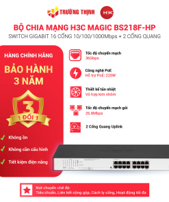 Switch 18 Cổng POE Gigabit H3C Magic BS218F-HP 16GE + 2SFP