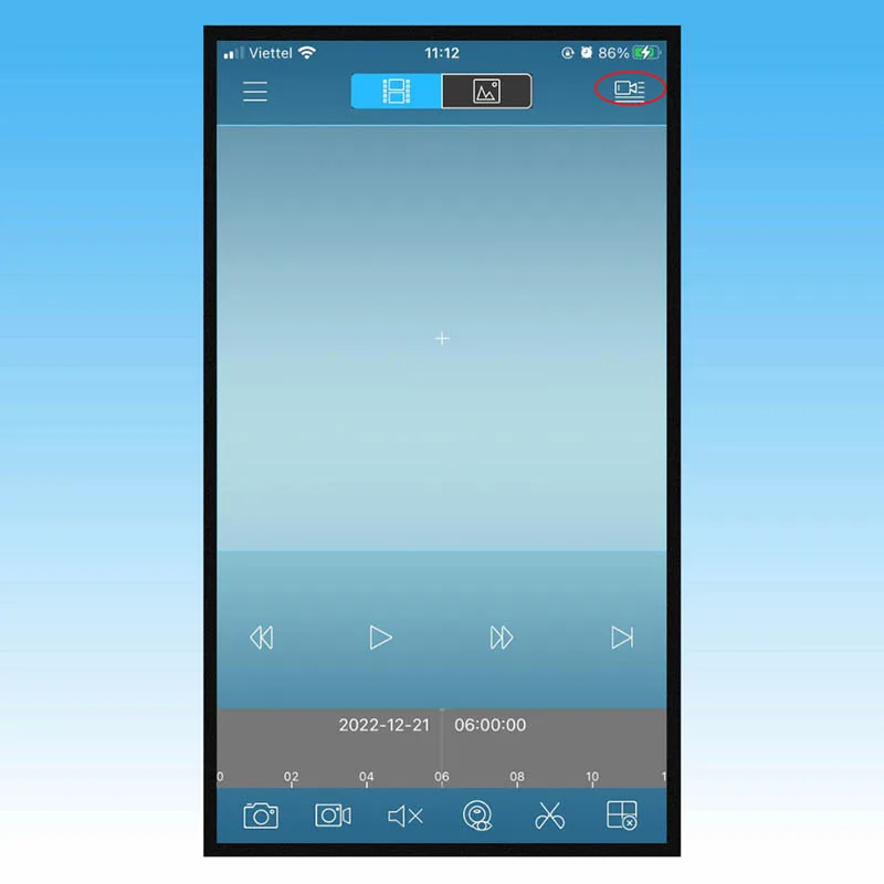 Chọn icon camera để xem lại camera đã kết nối Chọn icon camera để xem lại camera đã kết nối