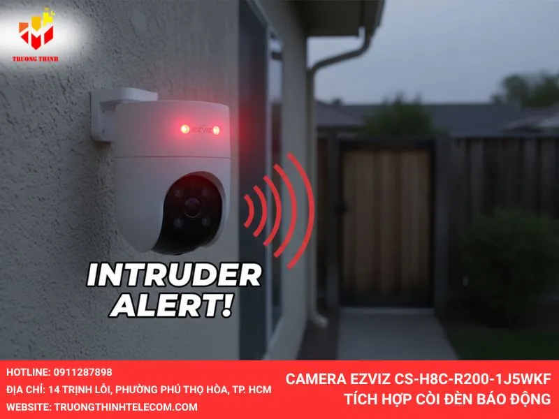 Camera Ezviz CS-H8c-R200-1J5WKF tích hợp còi đèn báo động