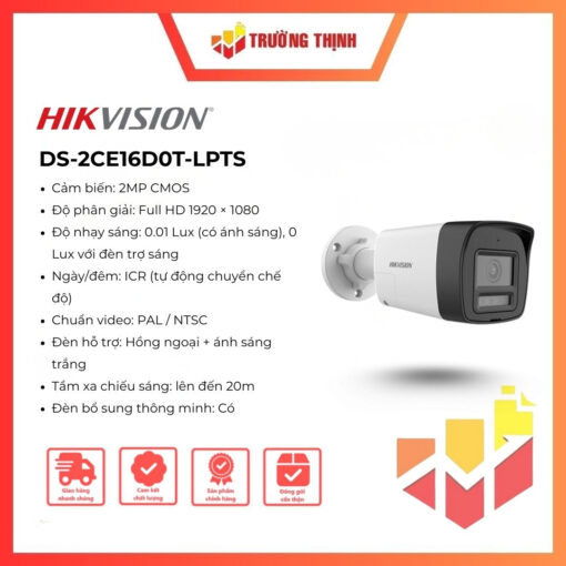 Đầu ghi DVR Hikvision DS-2CE16D0T-LPTS chính hãng, dùng cho hệ thống camera Turbo HD/Analog, phù hợp nâng cấp và lưu trữ hình ảnh.